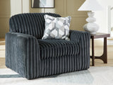 Midnight-Madness Gunmetal Velvet Oversized Chair front angle