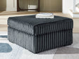 Midnight-Madness Gunmetal Velvet Oversized Accent Ottoman front view