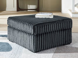 Midnight-Madness Gunmetal Velvet Oversized Accent Ottoman front view