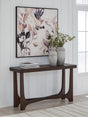 Korestone dark brown sofa table front angle