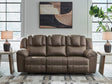 Lowilla Driftwood Faux Leather Reclining Sofa front view