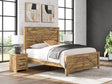 Maystonna Brown King Crossbuck Panel Bed front view