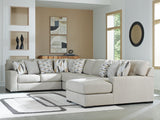 Main view of Laurelgrove pebble chenille 5-piece sectional sofa with chaise