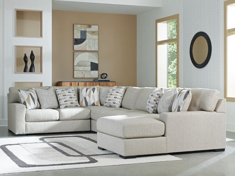 Main view of Laurelgrove pebble chenille 5-piece sectional sofa with chaise
