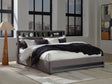 Verishaw Gray King Upholstered Bed front view