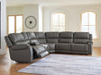 5Z Pittson Anchor Leather 6-Piece Power Reclining Sectional front view