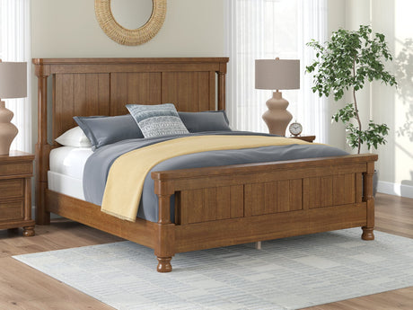 Rowlenstown Brown King Poster Bed, front view