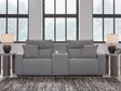 Modmax II Salt and Pepper 3-Piece Power Reclining Sectional with Console, front angle