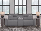 Modmax II Salt and Pepper 3-Piece Power Reclining Sectional with Console, front angle