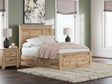 Makidern Tan Full Panel Storage Bed front view
