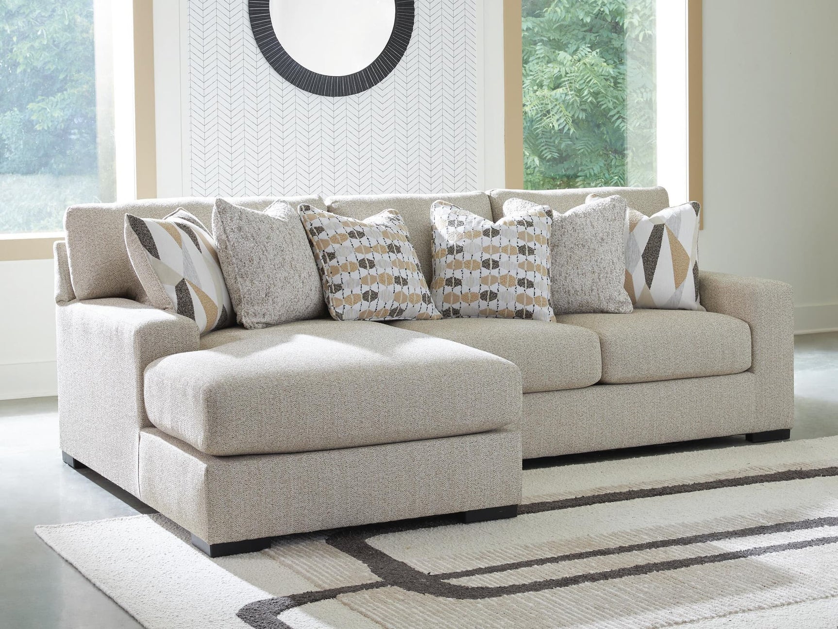 Main view of Laurelgrove Pebble Chenille 2-Piece Sectional Sofa Chaise