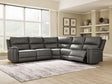 Bleckley Anchor 5-Piece Power Reclining Leather Sectional front view