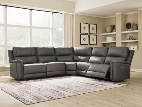 Bleckley Anchor 5-Piece Power Reclining Leather Sectional front view