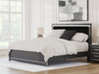 Zuraleus Black King Upholstered Panel Platform Bed front view