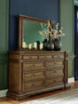 Frantanna Brown Dresser with Mirror - Angled Side View