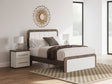 Kendanport White and Brown Queen Upholstered Bed front view