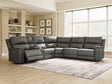 Bleckley Anchor Leather 6-Piece Power Reclining Sectional full view