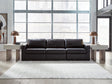 Modmax II black leather sectional sofa front view