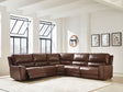 DeepWakes Canyon Leather 5-Piece Power Reclining Sectional front view