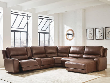 DeepWakes Canyon 6-piece power reclining sectional with chaise, front angle view