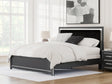 Zuraleus black king upholstered panel bed front view