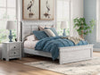 Makidern Whitewash Queen Panel Bed front view