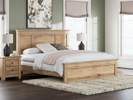Makidern Tan King Panel Bed front view