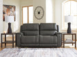 5Z Pittson Anchor Leather 2-piece power reclining sectional loveseat front view