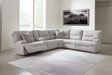 Acklen Place pewter 6-piece power reclining sectional front angle