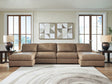 Veronella Sahara Leather 4-Piece Double Chaise Sectional sofa in main view