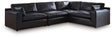 Emilia Black Leather 4-Piece Sectional main view