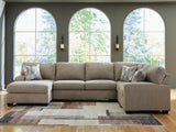 Newellen Hemp Chenille 3-Piece Sleeper Sectional with Chaise main view