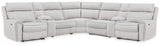 Social Pointe 7-piece power reclining sectional with storage consoles, front angle