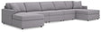 Modmax Granite 5-Piece Double Chaise Sectional sofa front view