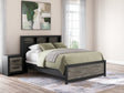 Broachmyn Black and Gray Queen Bookcase Panel Bed, front view