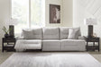 Acklen Place Pewter 3-Piece Power Reclining Sectional Sofa front view