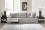 Acklen Place Pewter 3-Piece Power Reclining Sectional Sofa front view
