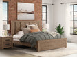 Oliandon Light Brown King Panel Bed front view
