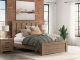 Oliandon Light Brown Queen Panel Bed front view