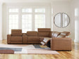 Magic Man Caramel 6-Piece Power Reclining Sectional front view