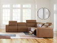 Magic Man Caramel 5-Piece Power Reclining Sectional sofa front view