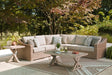 Laguna Heights Beige 3-Piece Outdoor Sectional view from front left