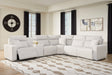 Modmax II Stone 6-Piece Reclining Sectional with Console front angle view