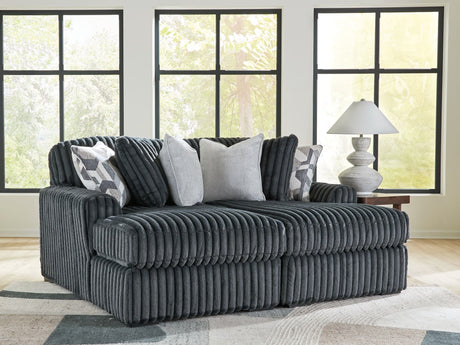 Midnight-Madness Gunmetal Super Chaise sectional front view