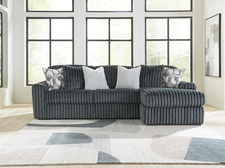 Main view of Midnight-Madness Gunmetal 2-Piece Sectional Sofa with chaise