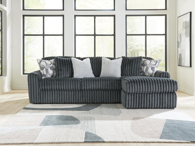 Main view of Midnight-Madness Gunmetal 2-Piece Sectional Sofa with chaise