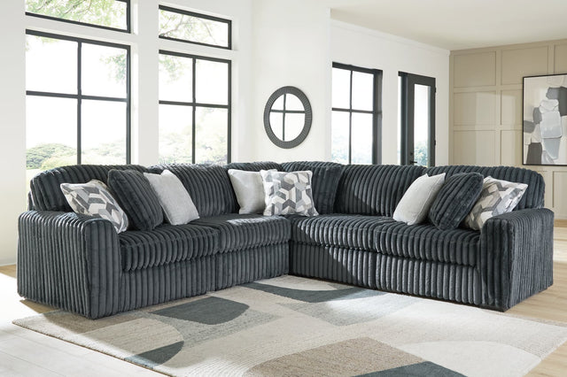 Midnight-Madness Gunmetal 5-Piece Sectional Sofa main view