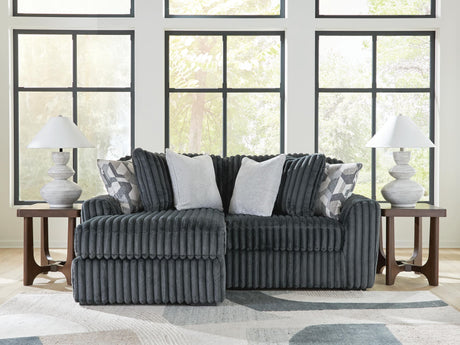 Midnight-Madness Gunmetal 2-Piece Sectional with Chaise sofa main front view