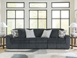 Midnight-Madness Gunmetal 3-Piece Sectional Sofa front view