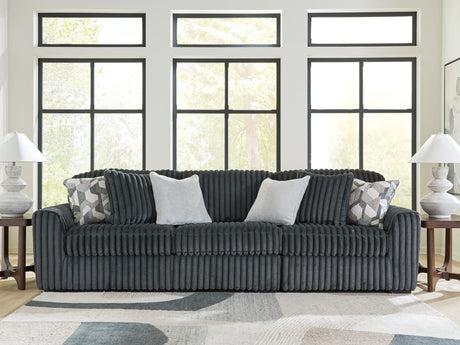Midnight-Madness Gunmetal 3-Piece Sectional Sofa front view